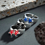 Colored Double Star Open Ring