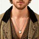 Round Natural Stone Steel Necklace