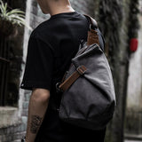 Retro Canvas Leather Crossbody Bag