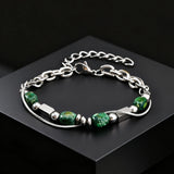 Green Natural Stone Chain Bracelet