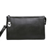 Black Leather Pouch Wallet Clutch Bag