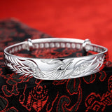Sterling Silver Noble Phoenix Bangles Bracelet