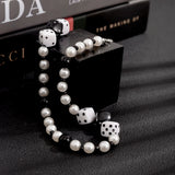 Dice White & Black Beads Necklace