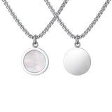 Round Natural Stone Steel Necklace