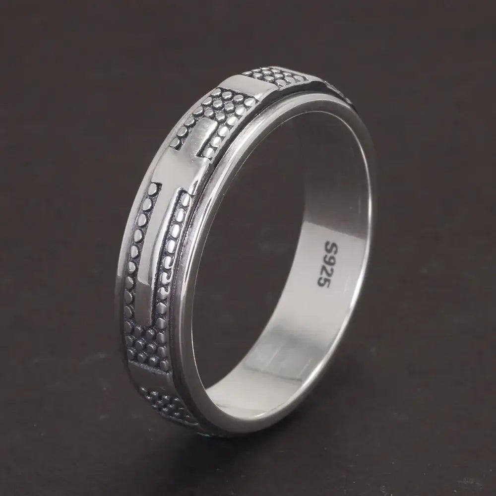Revolving Cross Silver Ring – Taraiga