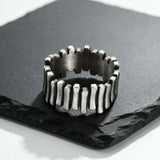Silver Color Irregular Gear Ring