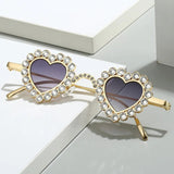 Small Frame Heart with Rhinestone Sunglasses