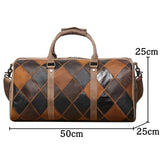 Vintage Diamond Leather Travel Bag