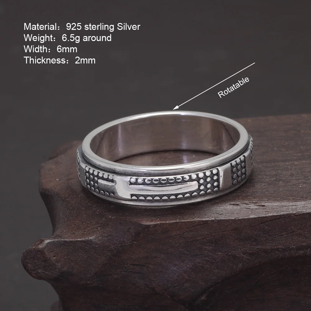 Revolving Ring Silver Revolving Cross Silver Ring – Taraiga