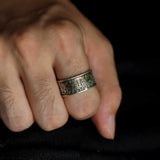 Retro Geometric Mythology Adjustable Ring