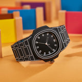 Printed Lines Painting Design Octagonal Watch