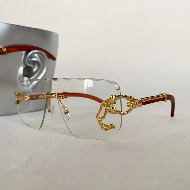 Golden Vision Authority Rimless Sunglasses