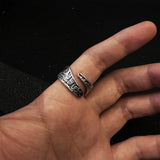 Retro Geometric Mythology Adjustable Ring