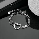 Fashion Geometry Heart Chain Bracelet