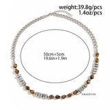 قلادة سلسلة خرز غير منتظمة خمر