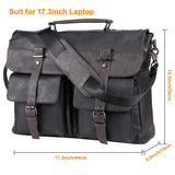 Tas Messenger Kulit PU Hitam Satchel