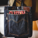 Amerikanische Retro-Denim-Umhängetasche