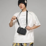 Sac à bandoulière solide en PVC à boîte rayée