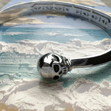 Solid Skull Ended Cuff Bracelet