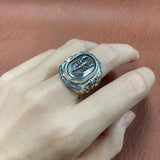 S925 Sterling Silver Old Capricorn Ring