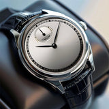 Black Leather Numberless Classy Watch