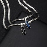 Collar de cadena cubana plana rectangular negra