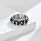 Gothic Skull Cross Spinner Ring