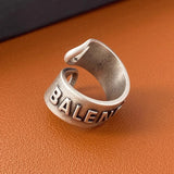 Exaggerated Spiral Retro Letter Ring