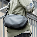 Oxford Solid Oval Crossbody Bag