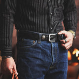 Cowboy Pin Buckle Genuine Leather Belt