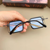 Hollow Square Frame Eyeglasses