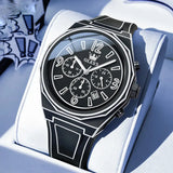 Rounded Dial Lines Details Watch