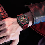 Tonneau Quartz Silicone Band Watch