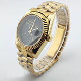 Letter and Number Design Gold Watch