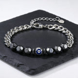 Evil Eye Stone Beads Chain Bracelet