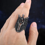 Angel Wing Skull Gothic Ring