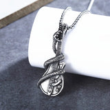 Snake Guitar Stainless Steel Necklace