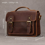 Vintage Brown Leather-Style Messenger Bag