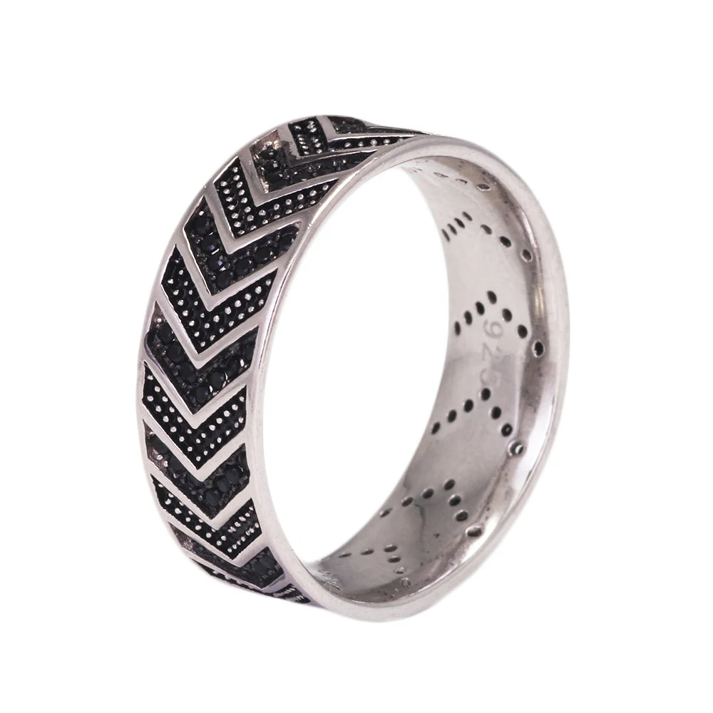 Geometrical Tire Pattern Rhinestone Ring