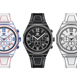 Rounded Dial Lines Details Watch