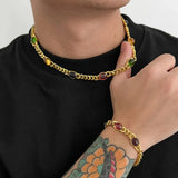 Beads Gold Color Chain Necklace Set