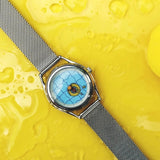 Numberless Blue Floating Design Watch