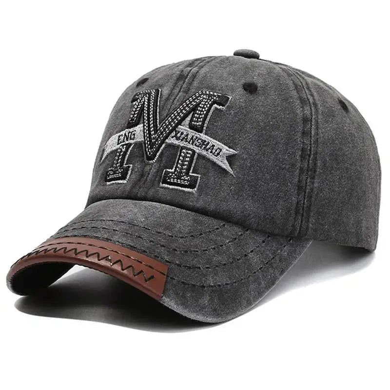 Denim Letter Patchwork Sport Cap