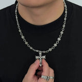 Hip-Hop Hollow Cross Necklace