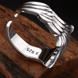 Retro Emboss Feather Ring