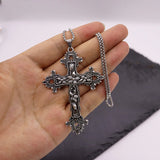 Creative Flower Pattern Cross Necklace