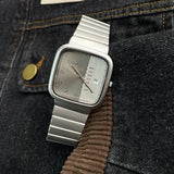 Square Form Calendar Steel Watch