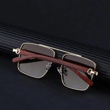 Retro Square Double-Bridge Sunglasses