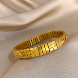 Stainless Steel Star Pattern Bangles Bracelet