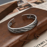 S925 Silver Twist Weave Pattern Cuff Bracelet